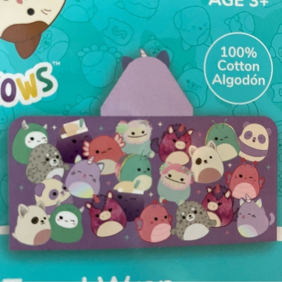 NWT Squishmallow Unicorn Hooded Kids Towel Wrap- Purple 100% Cotton - Picture 4 of 4